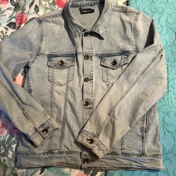 Roku Studio "Pink Camo Tear Drip" Jean Jacket - Picture 3 of 16